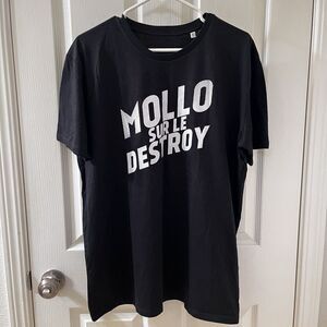 Mollo Sur Le Destroy Black Classic Graphic Tee T-Shirt Men's Size XL
